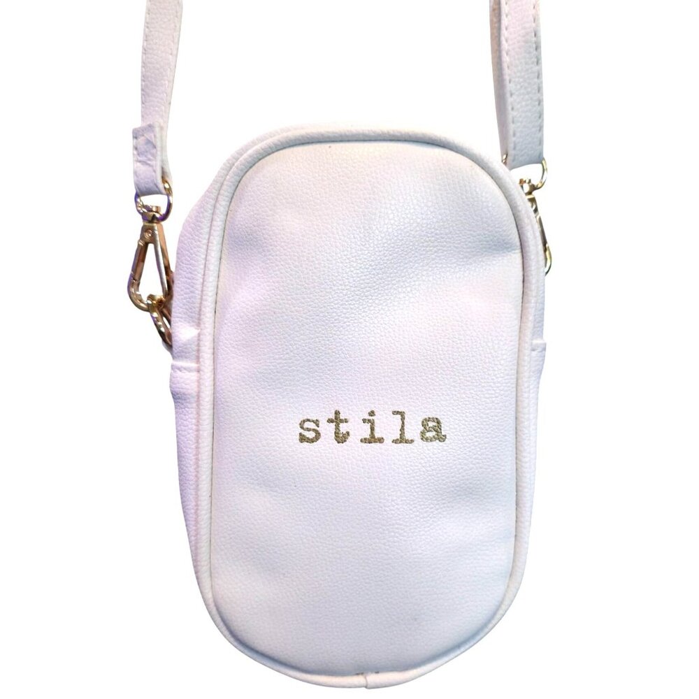 Stila Mini White Crossbody Bag With Gold Accents